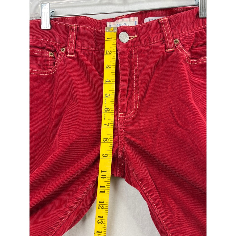 Old Navy Corduroy Pants Womens 8 Red Straight Leg Stretch Mid Rise 5-Pocket - Picture 5 of 8